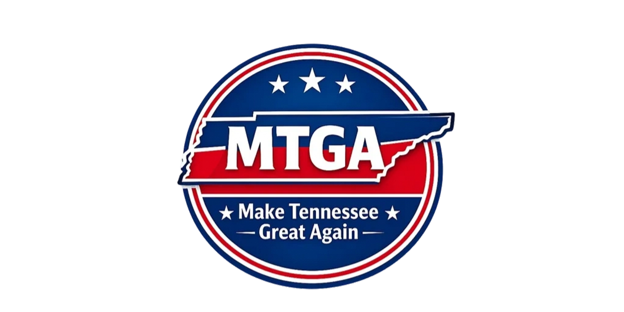 MTGA logo with Tennessee state outline and slogan Make Tennessee Great Again. 