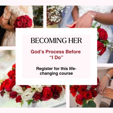 Advertisement for a course called Becoming Her focused on preparation for marriage.