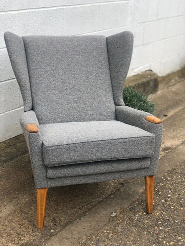 Parker Knoll - Completely refurbished, upholstered in Ashley Wilde Aragorn Mushroom