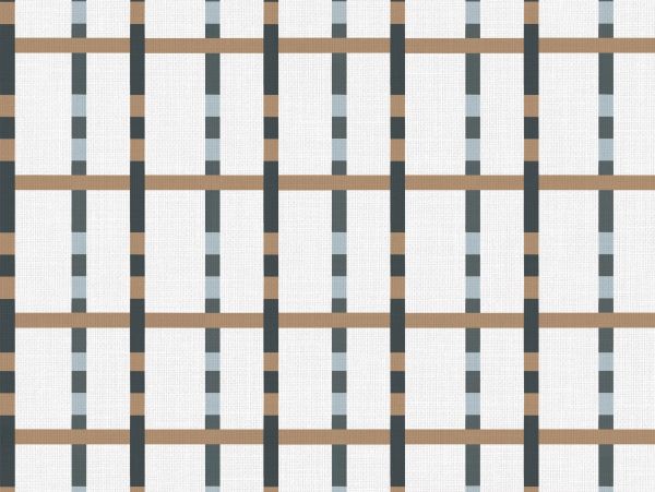 Geometric grid pattern with brown and gray lines on white background.