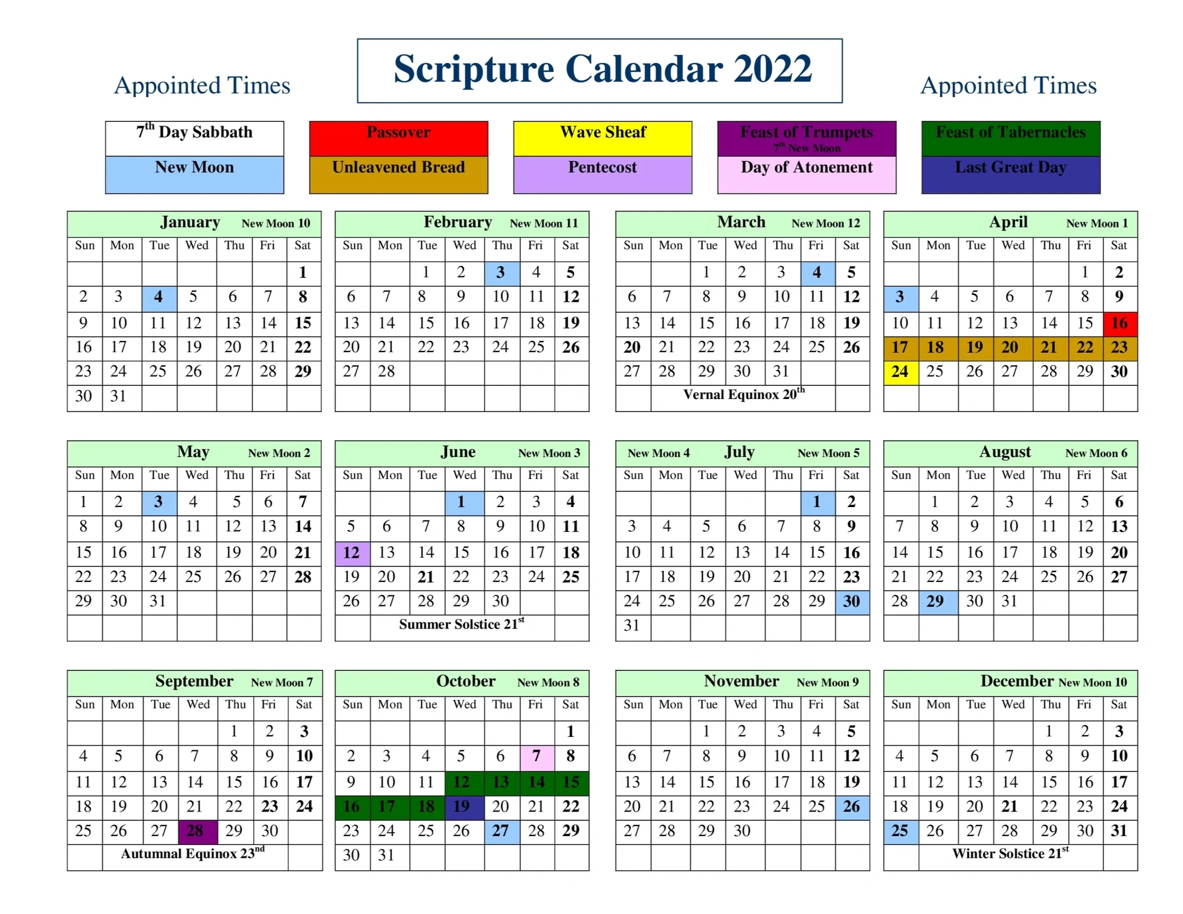 Scripture Calendars