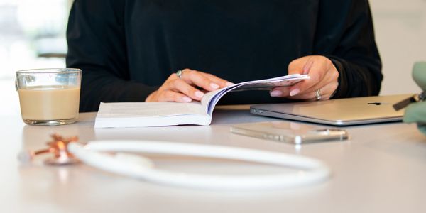 Legal nurse researching standards of care for a case