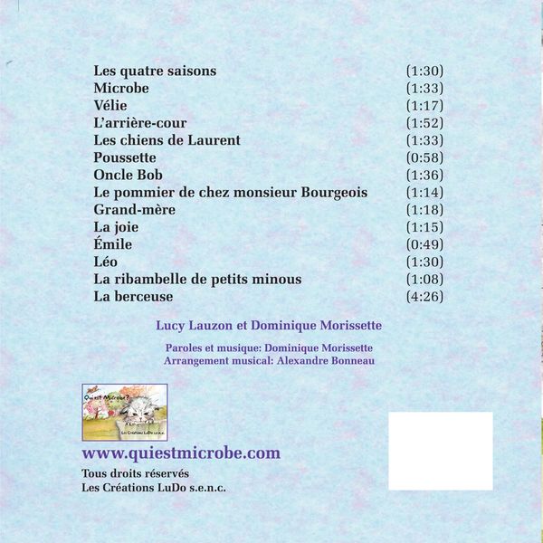 CD des 14 chansons de la production Qui est Microbe?