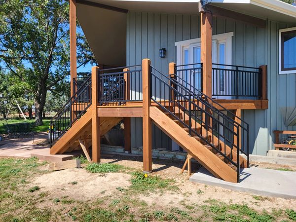 Exterior metal railing