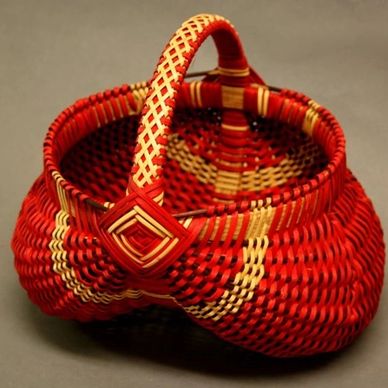 Lot - LOT OF NANTUCKET BASKET WEAVING SUPPLIES Including two plastic molds,  basket bottoms and tops, and weaving material.