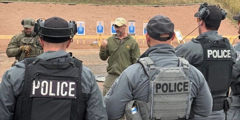 Police Officers training at the shooting range