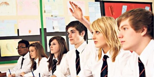 Senior school students in classroom