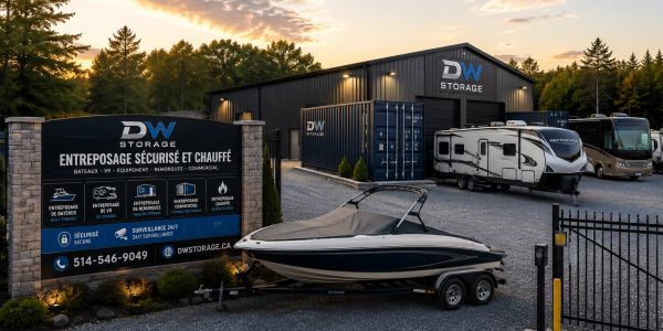 DW Storage facility with secure, heated storage for boats, RVs, and more.