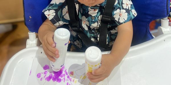 Even the littlest of children do art at Las Vegas child care.