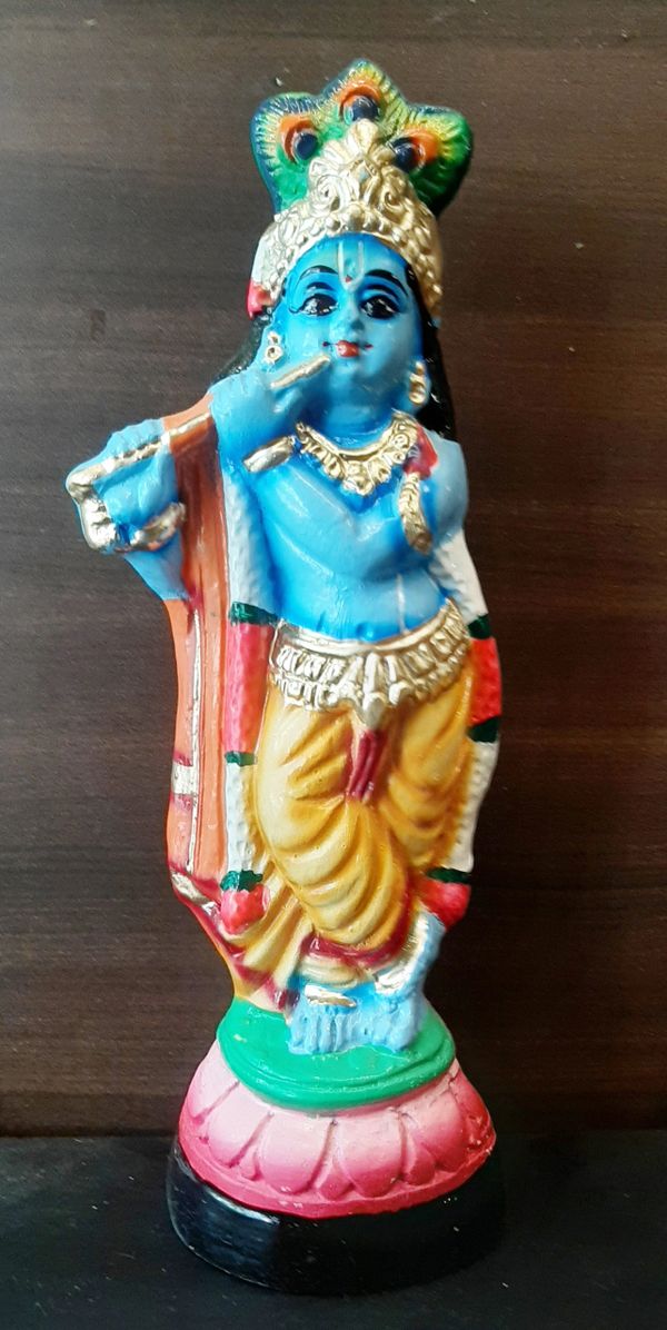 Eco friendly paper mache Krishna idol/statue model 7 for Vishu kani, home decor, gifting etc.