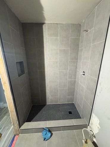 Tile shower remodel for Colorado mountain home