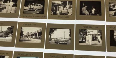 Vintage black-and-white photos arranged in an album.