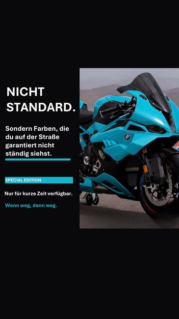 BMW-Motorrad in limitierter, auffälliger blauer Farbe.