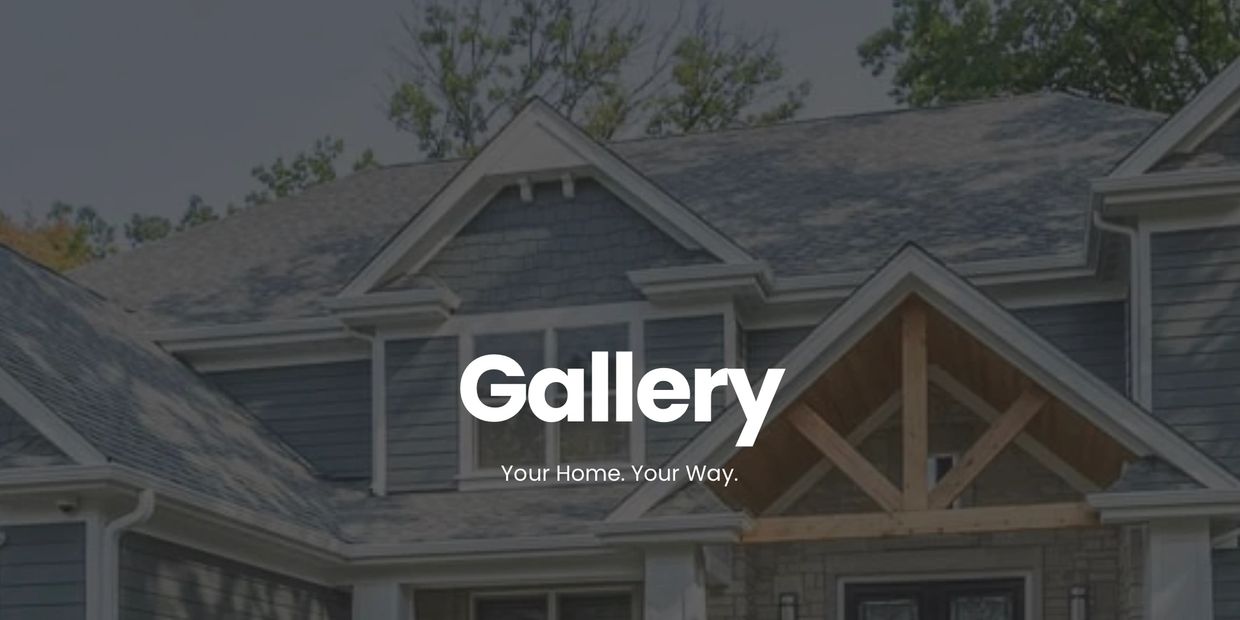 washed out photo of a house with text over it saying Gallery and links to completed project photos