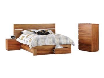 PARIS KING/QUEEN BED,2 BEDSIDES &TALLBOY-KIT FOR HIRE AND RENTAL