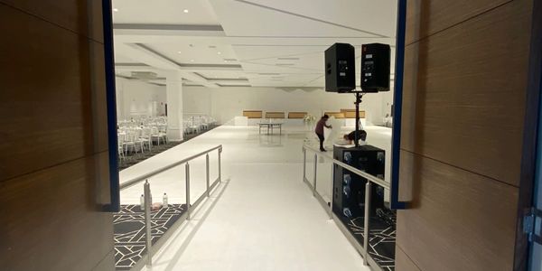 White Velour Carpet for a Wedding Ballroom. 