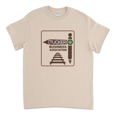 Tucker Business Association promotional t shirt with logo on it.