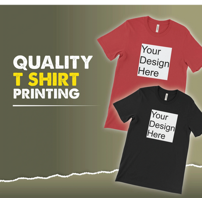 Black and red t shirts  that says "your design here" on it