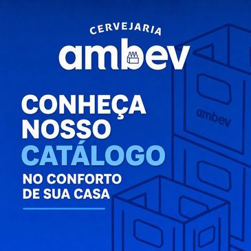 An advertisement for Ambev's beer catalog to explore from home.