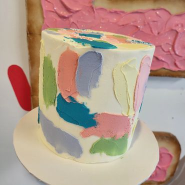 Textured watercolor cake