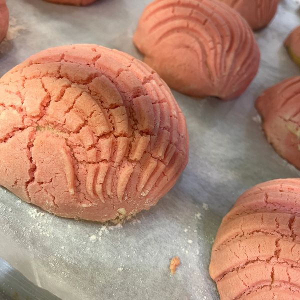 Strawberry Concha (Mexican Pan Dulce)