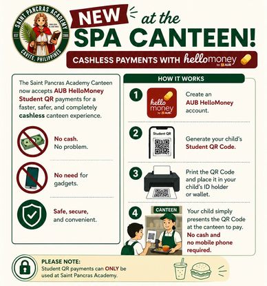 Saint Pancras Academy introduces cashless payments via AUB HelloMoney for canteen purchases.