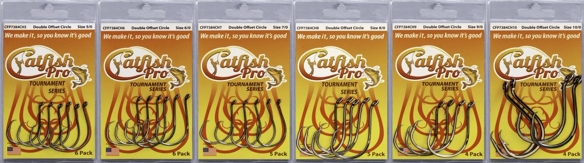 5 Packs of Catfish Pro Tournament Series Double Offset Circle Hooks Size 8/0  