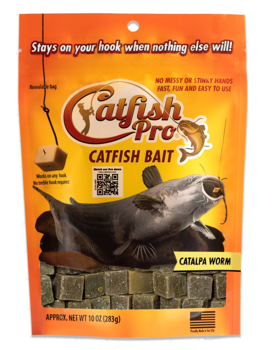 Catfish Pro Catalpa Worm Catfish Bait for Fishing Catches Blue, Channel,  and Flathead Catfish Great for Rod and Reel, Trotline, Drifting, Limb  Lines