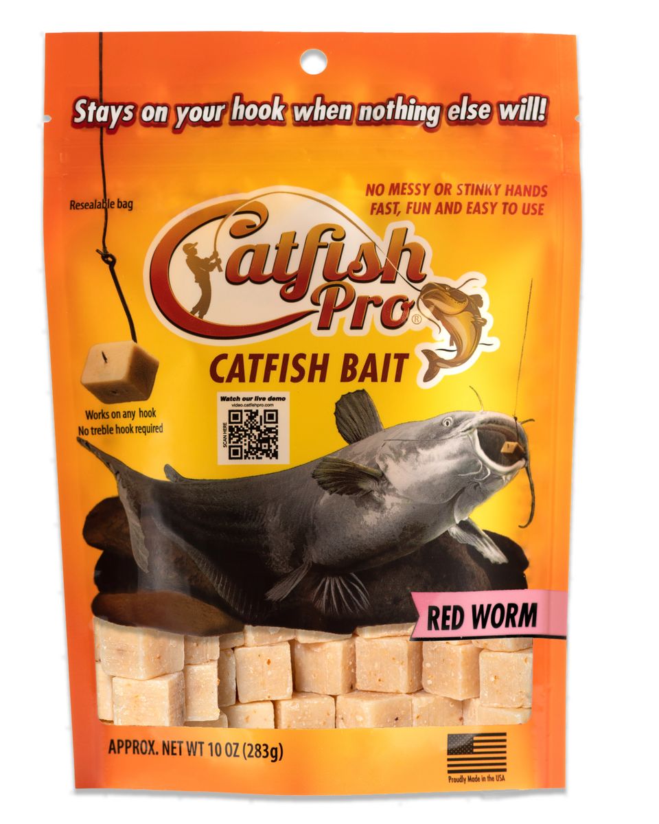 Catfish Pro Red Worm Catfish Bait for Fishing Catches Blue, Channel, and  Flathead Catfish Great for Rod and Reel, Trotline, Drifting, Limb Lines