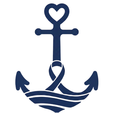 Blue anchor with a heart at the top.
