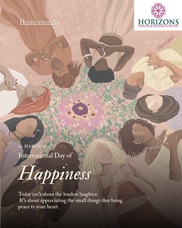 Diverse women gathered in a circle celebrating International Day of Happiness with peace and joy.