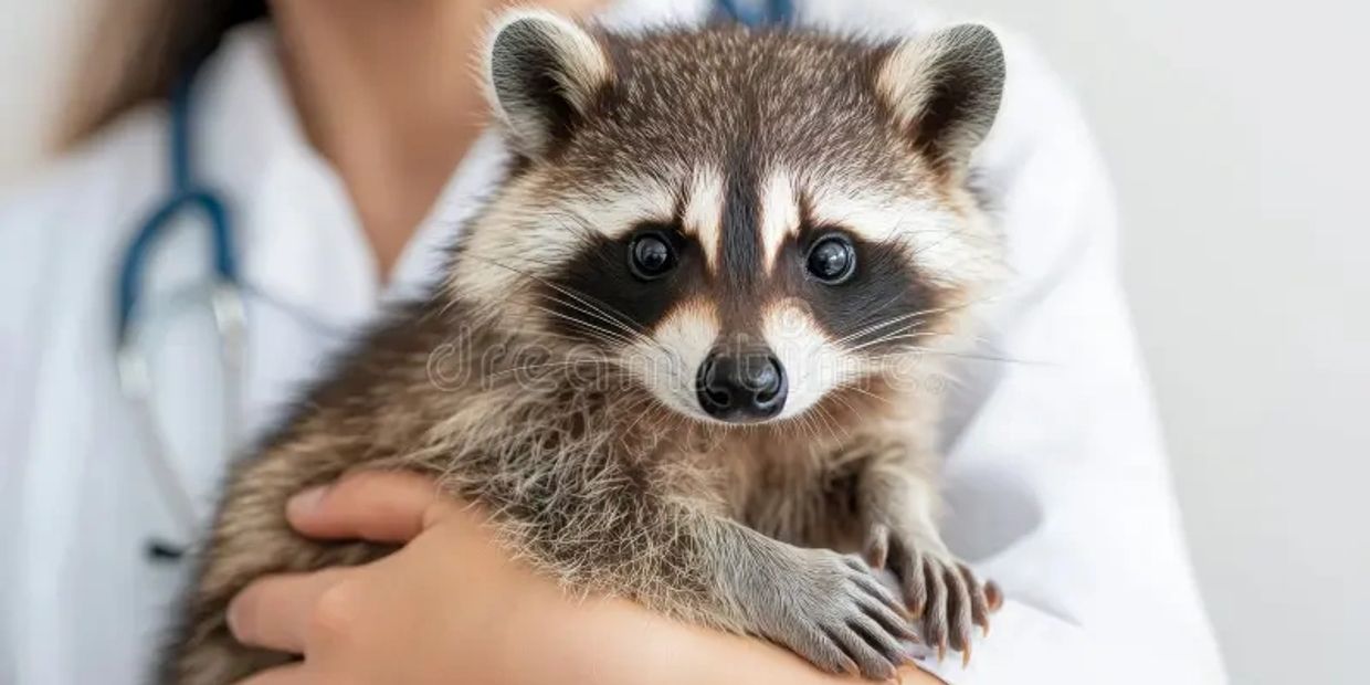 raccoon at vet