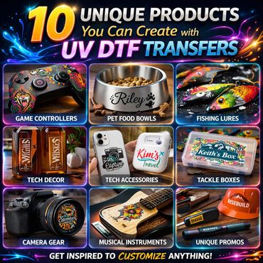10 unique products you can customize with UV DTF transfers.