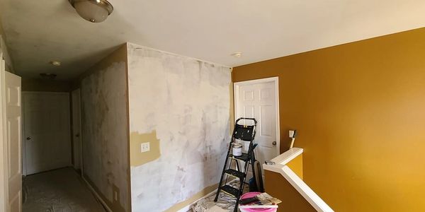 Prepped and half room painted