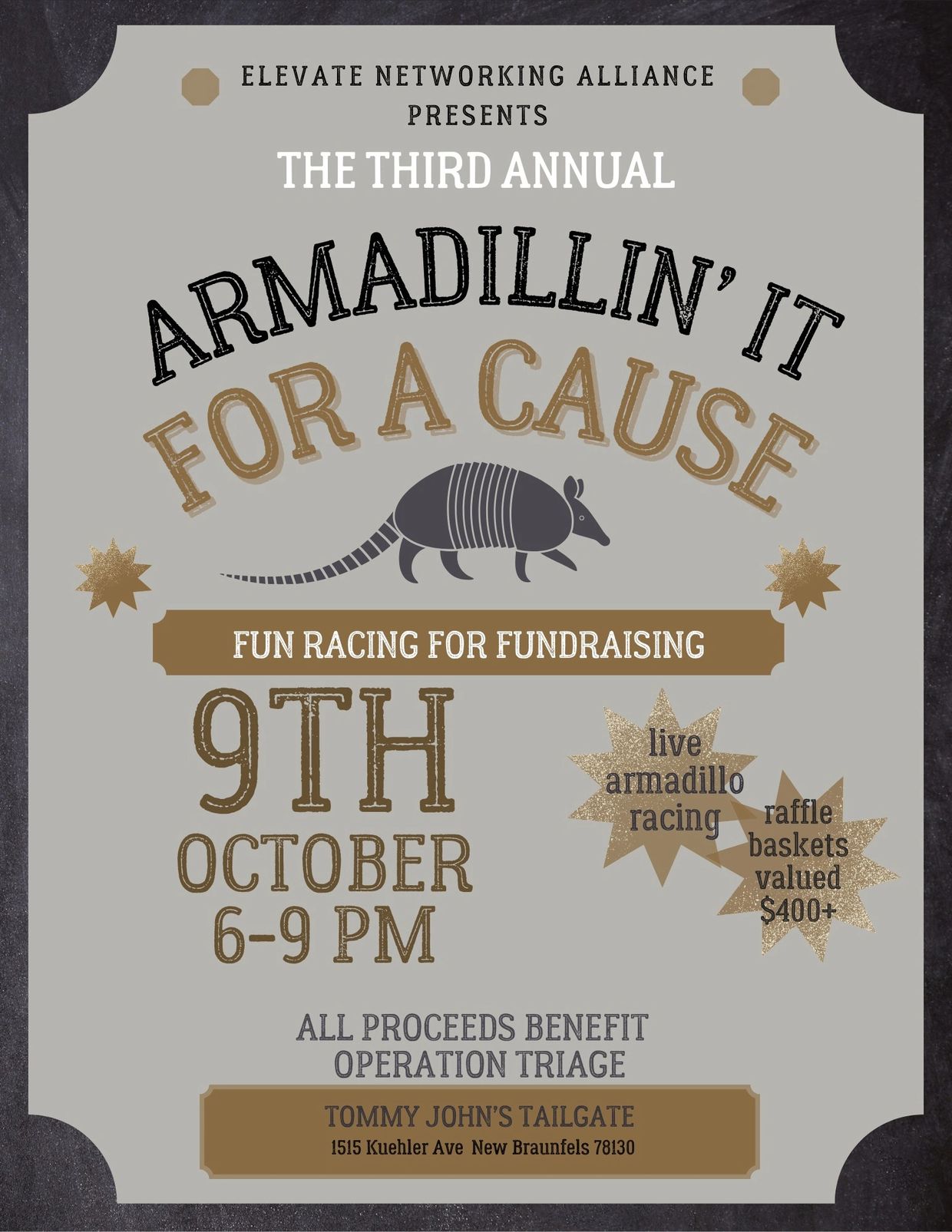 We are honored to announce that Operation TRIAGE has been selected as the charity to benefit from th