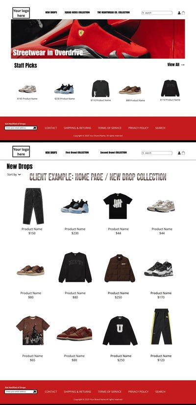 Shopify Website Mockup