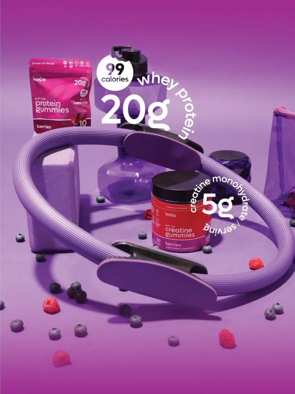 Whey protein gummies and creatine monohydrate gummies in sports, fitness setting