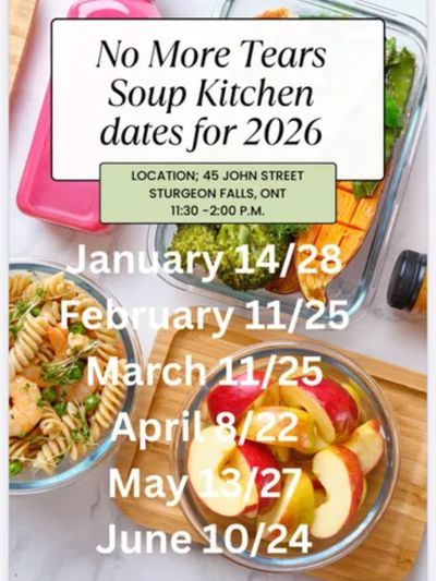 No More Tears Soup Kitchen dates for 2026 with location and times.
