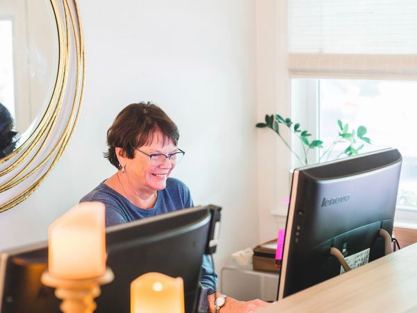 Alice McNeil receptionist at Insideout Health & Wellness massage and facial spa in Wenham, MA