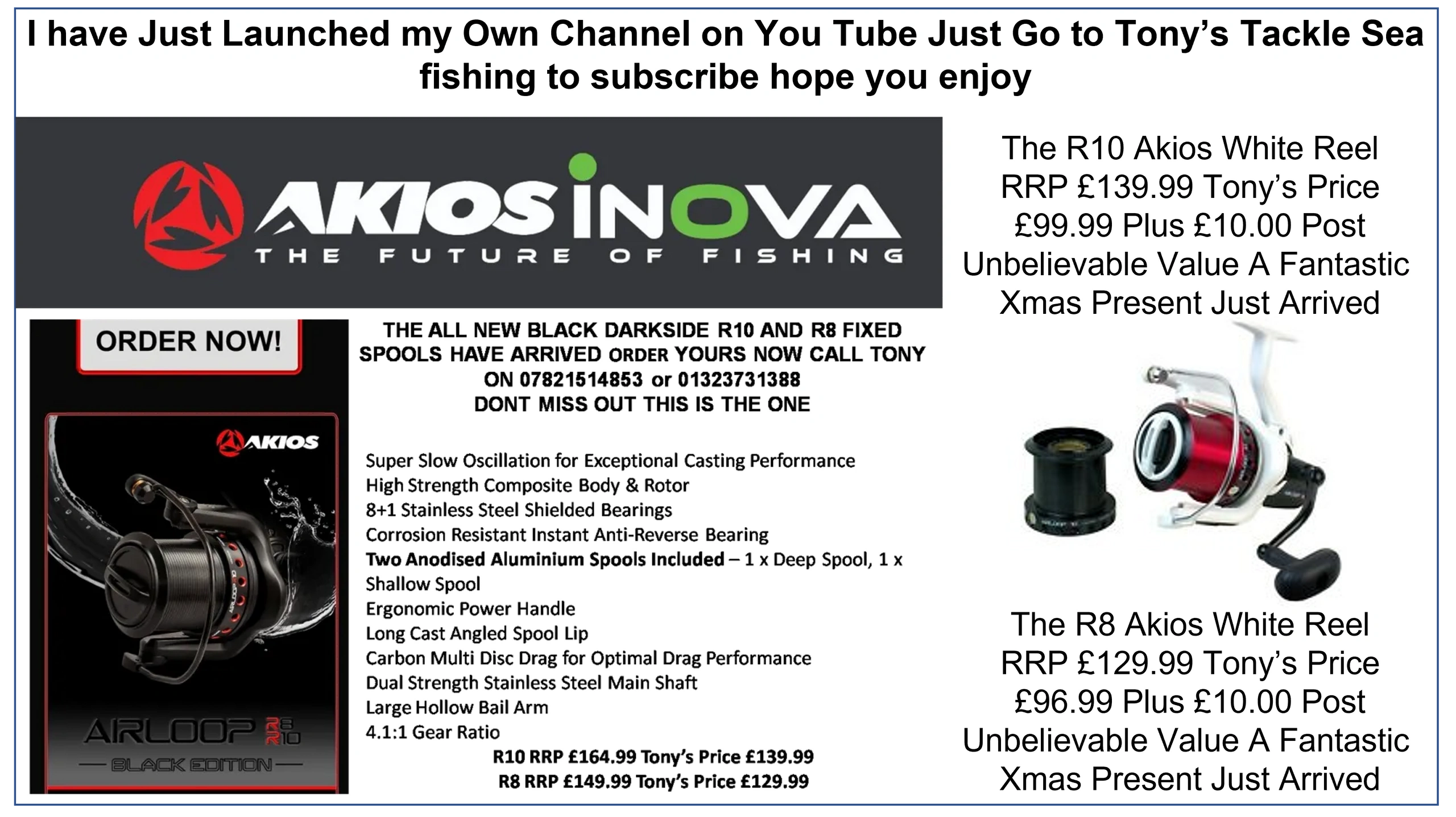 Sonik Penn Daiwa Dreamcast III Akios Pure Fishing Tony's Tackle