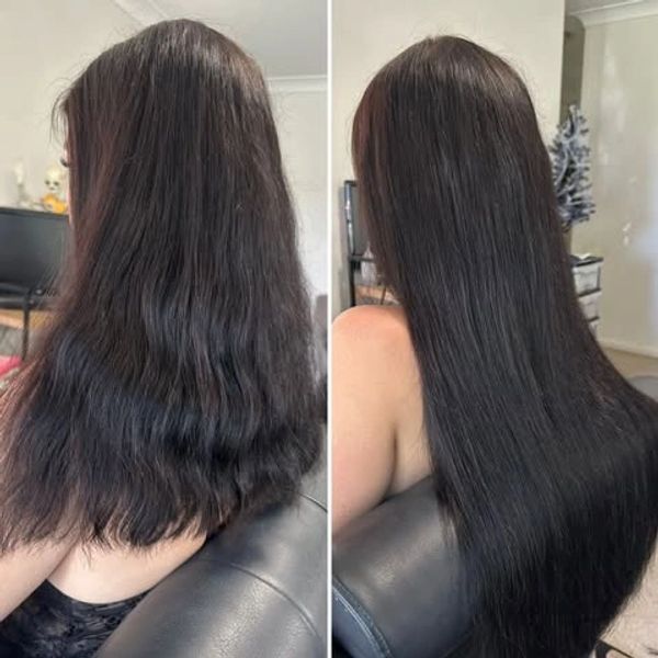 Seamless flat weft hair extension transformation in Coffs Harbour NSW
