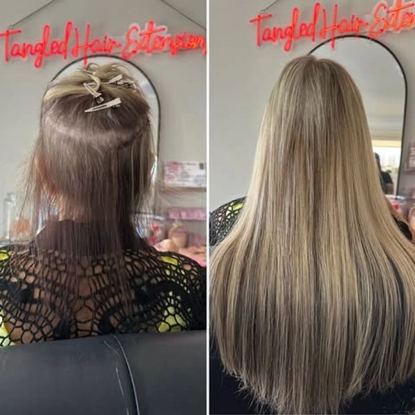 Seamless flat weft hair extension transformation in Coffs Harbour NSW