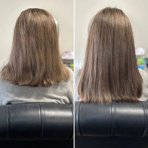 Seamless invisible weft hair extension transformation in Coffs Harbour NSW