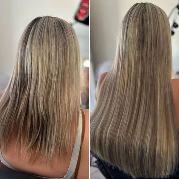Seamless flat weft hair extension transformation in Coffs Harbour NSW