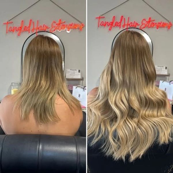 Seamless flat weft hair extension transformation in Coffs Harbour NSW