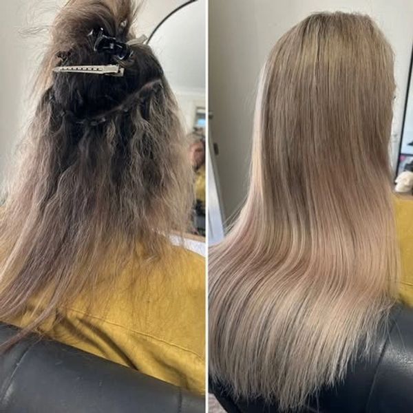 Seamless flat weft hair extension transformation in Coffs Harbour NSW