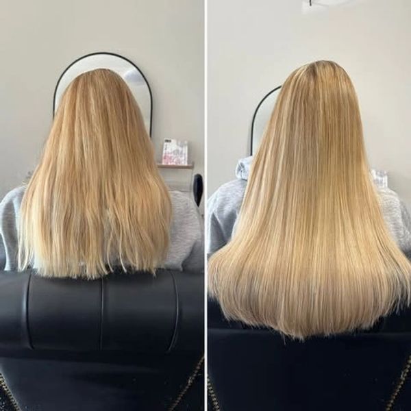 Seamless invisible weft hair extension transformation in Coffs Harbour NSW