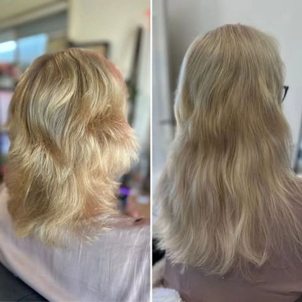 Seamless flat weft hair extension transformation in Coffs Harbour NSW