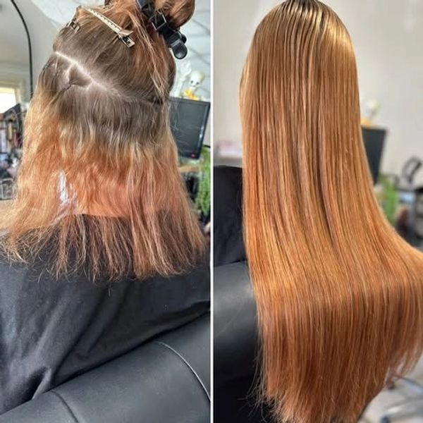 Seamless invisible weft hair extension transformation in Coffs Harbour NSW