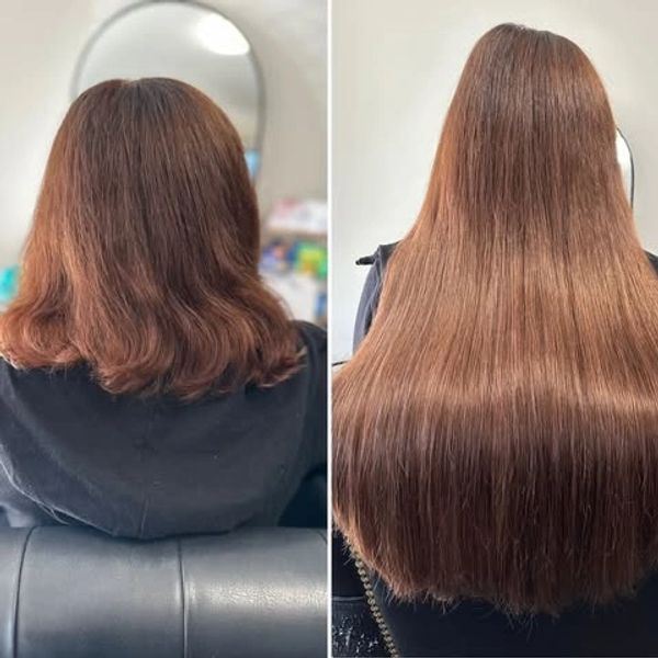 Seamless flat weft hair extension transformation in Coffs Harbour NSW